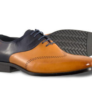 Moretti Two Tone Oxfords Cognac and Black-14524