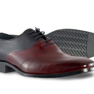Moretti Two Tone Oxfords Black and Burgundy-21858