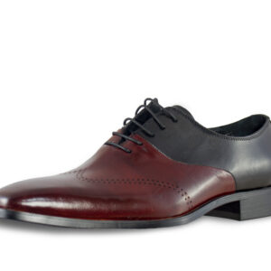 Moretti Two Tone Oxfords Black and Burgundy-14613
