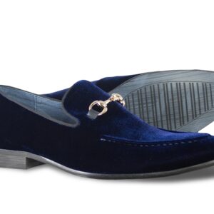 Moretti Navy Loafers with Buckle-14492