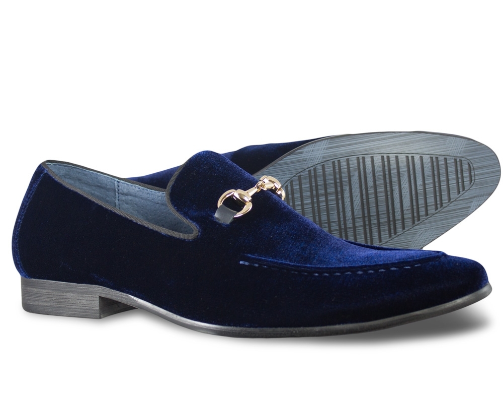 Moretti Navy Loafers with Buckle-14492