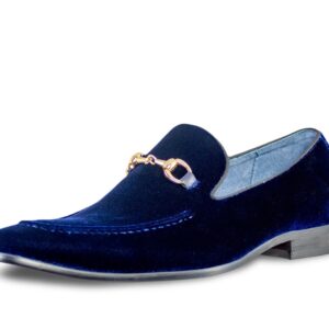 Moretti Navy Loafers with Buckle-14493