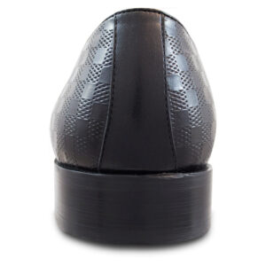 Moretti Black Oxford Shoe with Checkered Pattern-14569