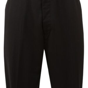 Black Flat Front Regular Fit Dress Pants with Expanding Waistband