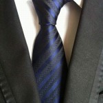 Black and Blue Striped Tie