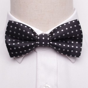 Black Bow Tie with Polka Dots