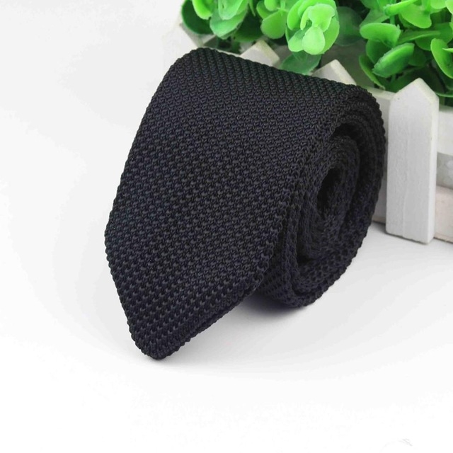 Black Knit Skinny Tie