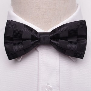 Black Patterned Bow Tie