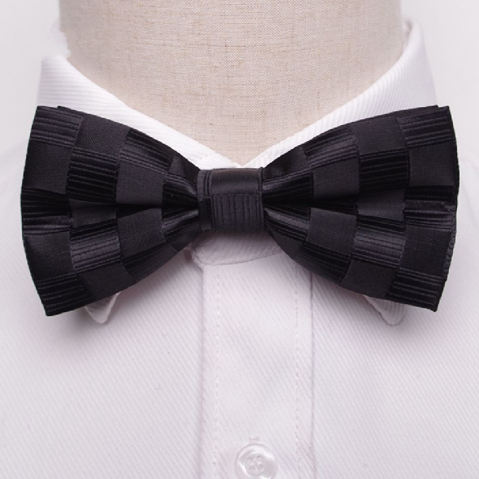 Black Patterned Bow Tie