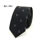 Black Tie with Gray Bones and Skulls