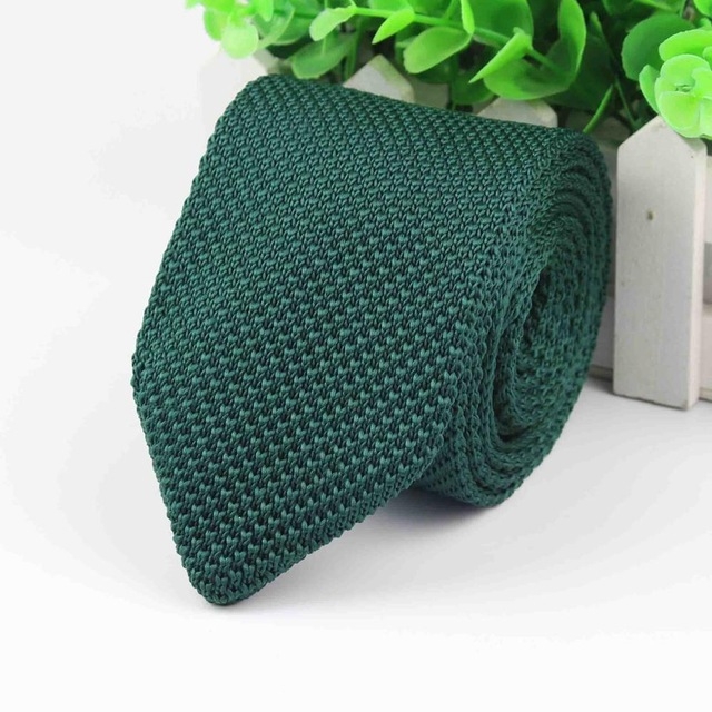 Green Knit Skinny Tie