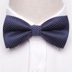 Navy and Gold Squares and Dots Bow Tie