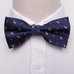 Navy Bow Tie with Dogs