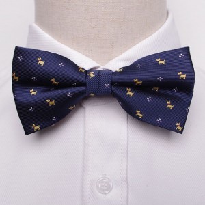 Navy Bow Tie with Dogs