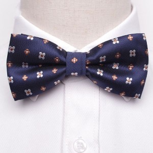 Navy Bow Tie with Flowers