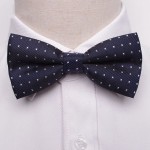 Navy Bow Tie with Little Checks