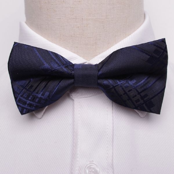 Navy Bow Tie with Pattern