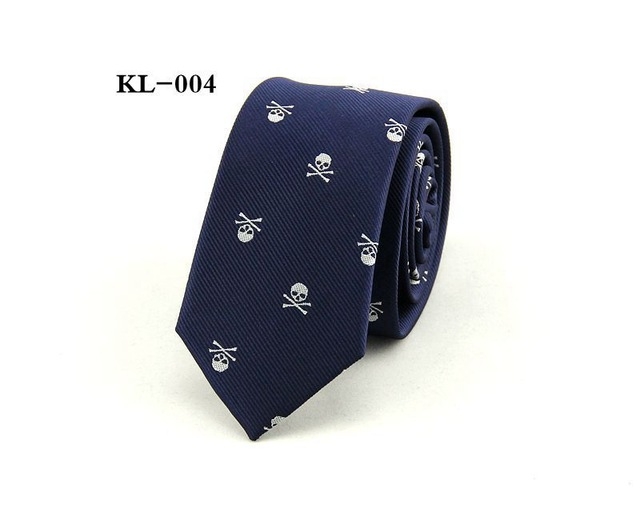 Navy Tie with White Bones and Skulls Navy Tie with White Bones and Skulls