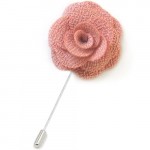 Pink Fabric Flower Lapel Pin