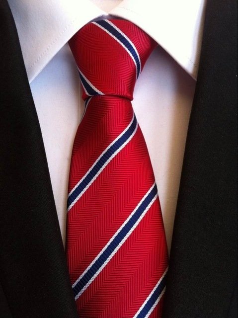 Red Tie with Blue Stripes Red Tie with Blue Stripes