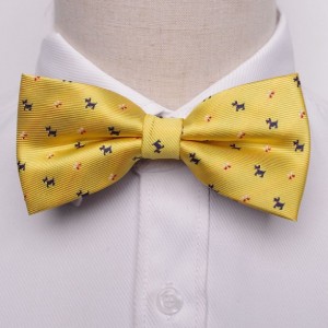 Yellow Bow Tie with Dogs