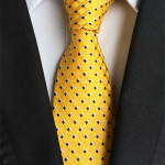 Yellow Tie with Squares