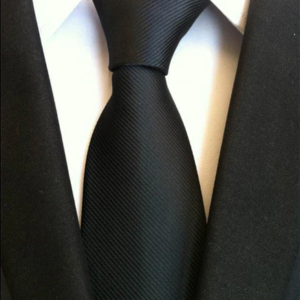 Black Diagonal Stripe Pattern Tie