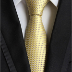 Gold Yellow Square Pattern Tie