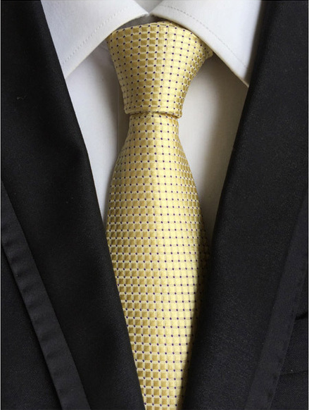 Gold Yellow Square Pattern Tie Gold Yellow Square Pattern Tie