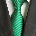 Green Diagonal Stripe Pattern Tie