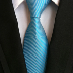 Light Blue Diagonal Stripe Pattern Tie
