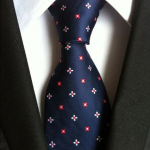 Navy Tie with small flowers