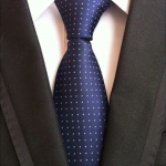 Navy Tie with tiny dots
