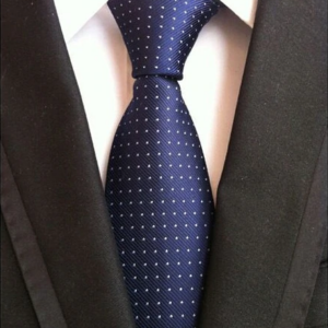 Navy Tie with tiny dots