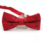 Red Tie with Black Bones and Skulls