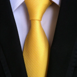 Yellow Diagonal Stripe Pattern Tie